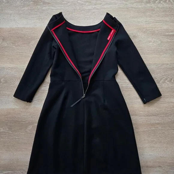 Spanx Perfect A-Line 3/4 Sleeve Dress Black Small Work Travel Business Chic  NWOT